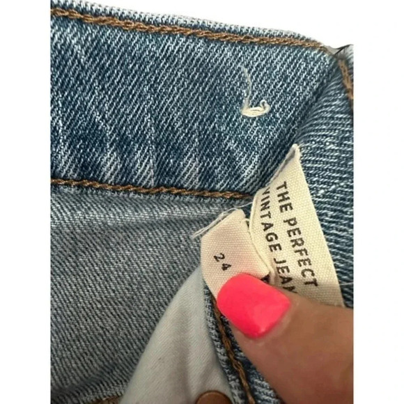 Madewell Women's Earlside Wash Raw-Hem Edition‎ The Perfect Vintage Jean Size 24 - Picture 4 of 7